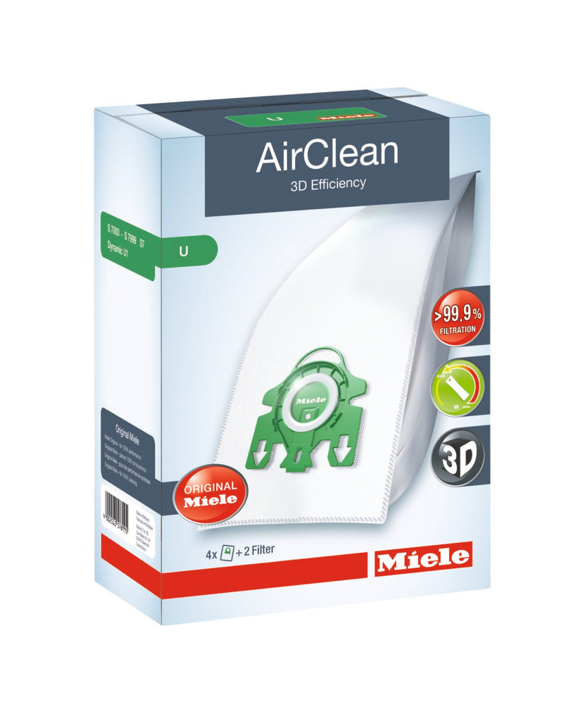 Miele AirClean 3D Efficiency Dust Bag, Type GN, 4 Bags & 2 Filters — Carmel  Vacuum & Appliance